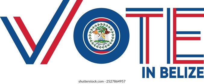 palabra de voto Belice o Beliceños con signo de votación que muestra las elecciones generales de Belice, Ilustración vectorial
