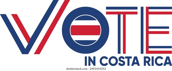 vote word Costa Rica or Costa Ricans with voting sign showing general election of Costa Rica, vector illustration