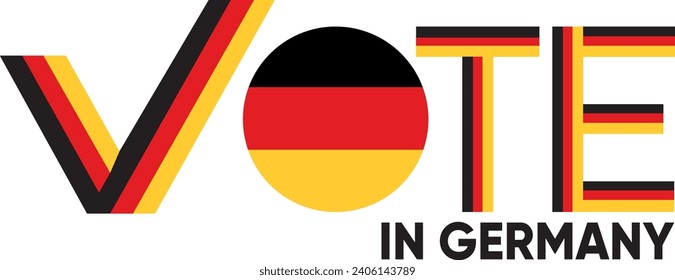 vote word Germany or Federal Republic of Germany style with check mark, vector illustration