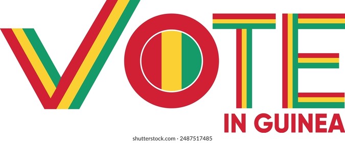 vote word Guinea or Fulani with voting sign showing general election of Guinea, vector illustration