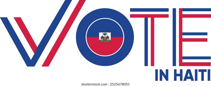 palavra de voto Haiti ou Haitianos com sinal de votação mostrando a eleição geral do Haiti, ilustração vetorial