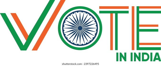 vote word India style with check mark, vector illustration