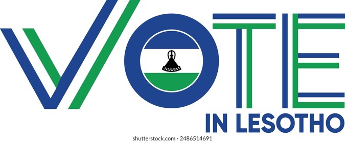 vote word Lesotho or Mosotho with voting sign showing general election of Lesotho, vector illustration