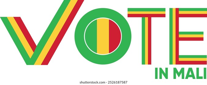 vote word Mali or Bambara with voting sign showing general election of Mali, vector illustration