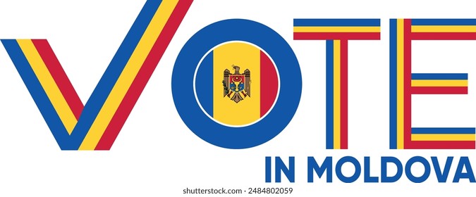 vote word Moldova or Moldovans with voting sign showing general election of Moldova, vector illustration