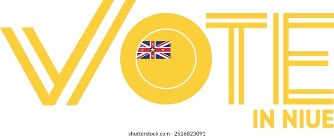 palabra de voto Niue o Niueans con signo de votación que muestra las elecciones generales de Niue, Ilustración vectorial