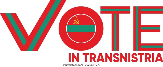 palavra de voto Transnístria ou Transnístria com sinal de voto mostrando eleição geral da Transnístria, ilustração vetorial