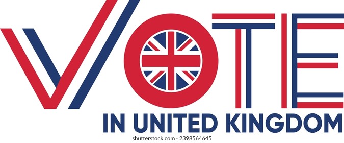 vote word Uk or United Kingdom style with check mark, vector illustration