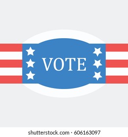 "Vote" words with USA flag colors.