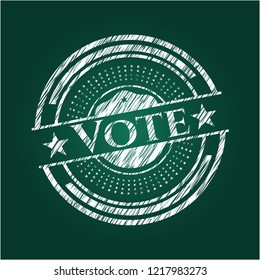 Vote written on a chalkboard