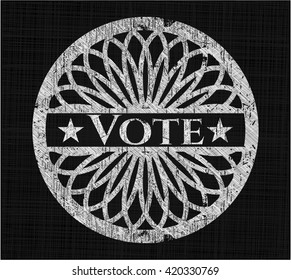 Vote written on a chalkboard