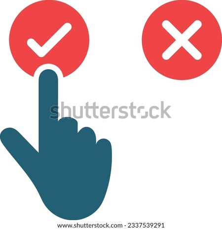 Vote Yes Glyph Two Color Icon For Personal And Commercial Use.
