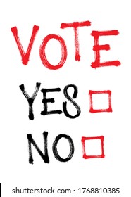 Vota sí o no. Haz tu elección. Ilustración vectorial para las elecciones.