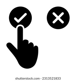 Vote Yes Vector Glyph Icon For Personal And Commercial Use.
