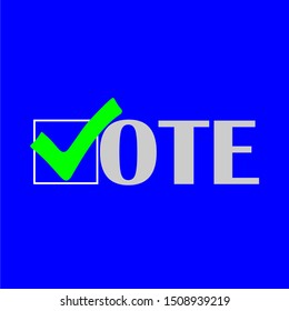 Vote and your vote counts slogan in blue background