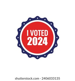 I voted badge for 2024 presidential elections in the United States of America. Vector illustration.