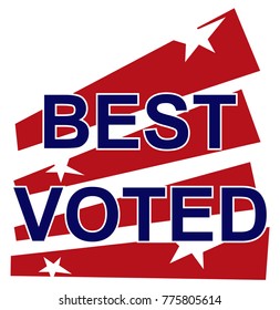 Voted best. White background. Flat design. Vector.