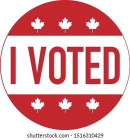 I Voted Button Icon Canada