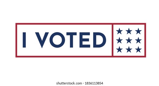 I Voted label design for sticker, badge and banner