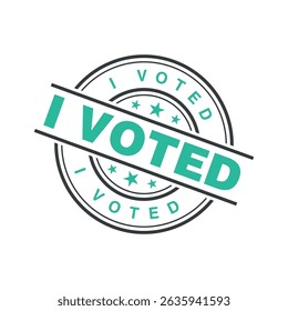 I Voted Letter Rubber Stamp Template Design