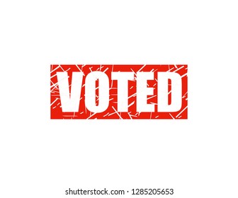 Voted red stamp 