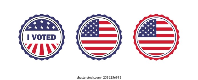 Voté por las señales. Elección y votación en Estados Unidos. Votar en las elecciones. Gráficos escalables para vectores