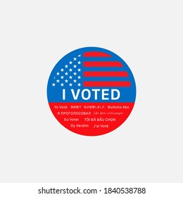 I voted sticker isolated on background. Election button symbol modern, simple, vector, icon for website design, mobile app, ui. Vector Illustration