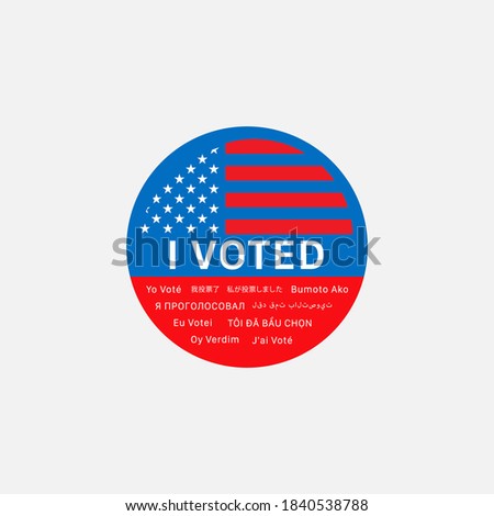 I voted sticker isolated on background. Election button symbol modern, simple, vector, icon for website design, mobile app, ui. Vector Illustration