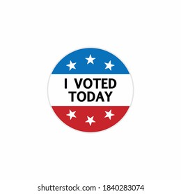 I Voted Today Sticker Isolated On White Background. Election Symbol Modern, Simple, Vector, Icon For Website Design, Mobile App, Ui. Vector Illustration