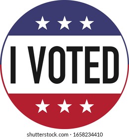 I Voted USA Election Vector Button