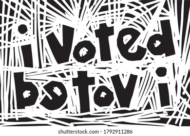 I voted vector carving illustration in black and white with lines and contrast to let everyone know you voted