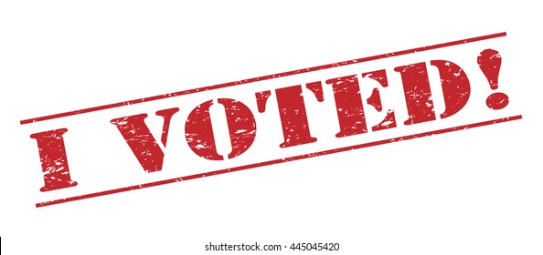 i voted! vector stamp on white background