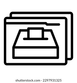 Wählbox-Symbol Umriss-Vektorgrafik. Die Leute fragen. Digitales Mobilmobil