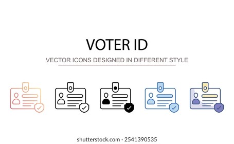 Design de ícone de identificação de eleitor com ilustração de estoque de fundo branco