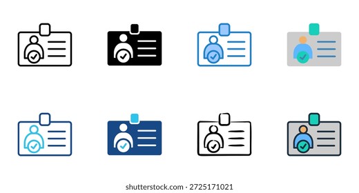Os ícones de ID do eleitor definem várias coleções de estilos. Traçado editável 
