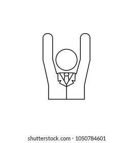 voter with a raised hand icon. Elements of elections icon. Premium quality graphic design. Signs and symbol collection icon for websites, web design, mobile app, info graphics on white background