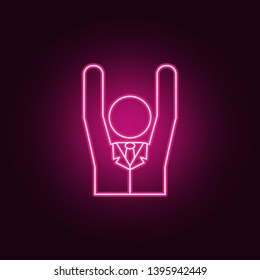 Voter with a raised hand neon icon. Elements of election set. Simple icon for websites, web design, mobile app, info graphics