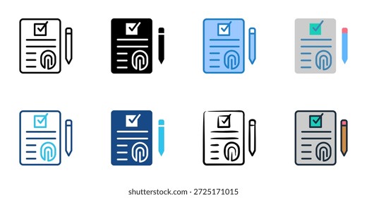 Los íconos de registro de votantes establecen una colección de estilo múltiple. Trazo editable 
