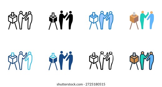 Los iconos de supresión de votantes establecen una colección de estilo múltiple. Trazo editable 
