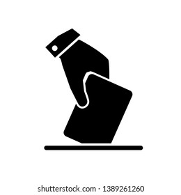 Voter is throwing ballot – vector