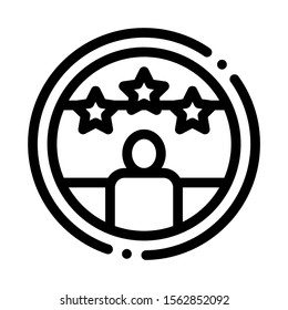 Voter Winner Icon Vector. Outline Voter Winner Sign. Isolated Contour Symbol Illustration