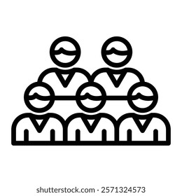 Voters Crowd Vector Line Icon Design