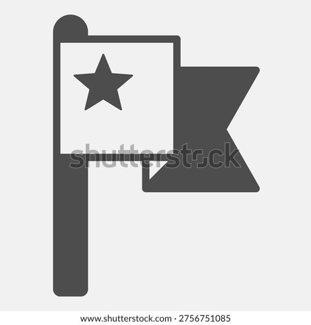 Voters flag solid icon, democracy day concept. Vector graphics. Flag with star sign and editable stroke, glyph style icon for mobile or web design