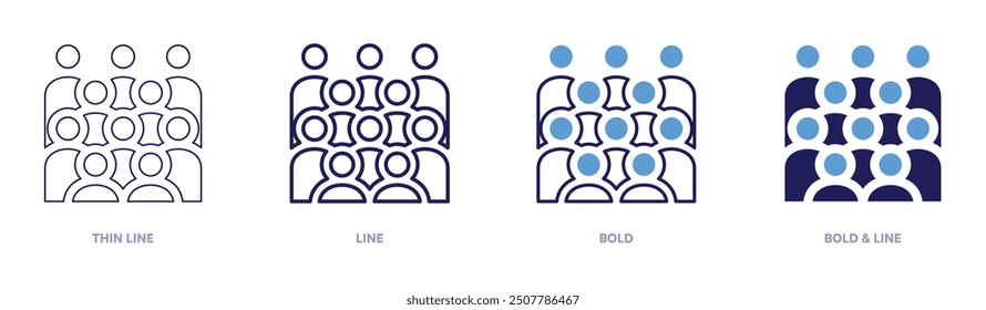 Voters icon in 4 different styles. Thin Line, Line, Bold, and Bold Line. Duotone style. Editable stroke.