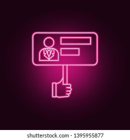 Voter's poster neon icon. Elements of election set. Simple icon for websites, web design, mobile app, info graphics