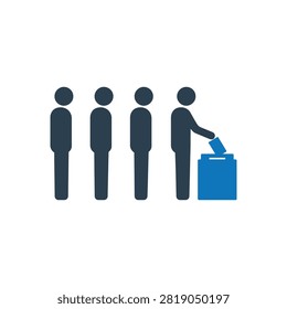 Voters queuing to cast ballot icon