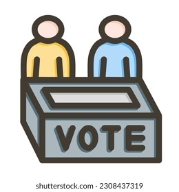 Voters Thick Line Filled Colors For Personal And Commercial Use.
