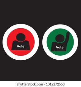 Votes and no  votes sign, vector illustration. 
