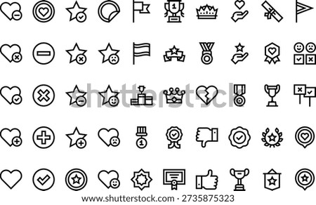 Votes And Regards Icons Icons collection is a vector illustration with editable stroke.