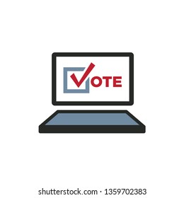 Voting 2020 Icon with Vote, Government, and Patriotic Symbolism and Colors